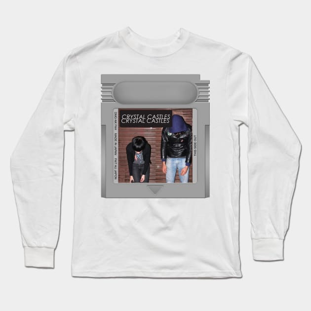 Crystal Castles Game Cartridge Long Sleeve T-Shirt by PopCarts